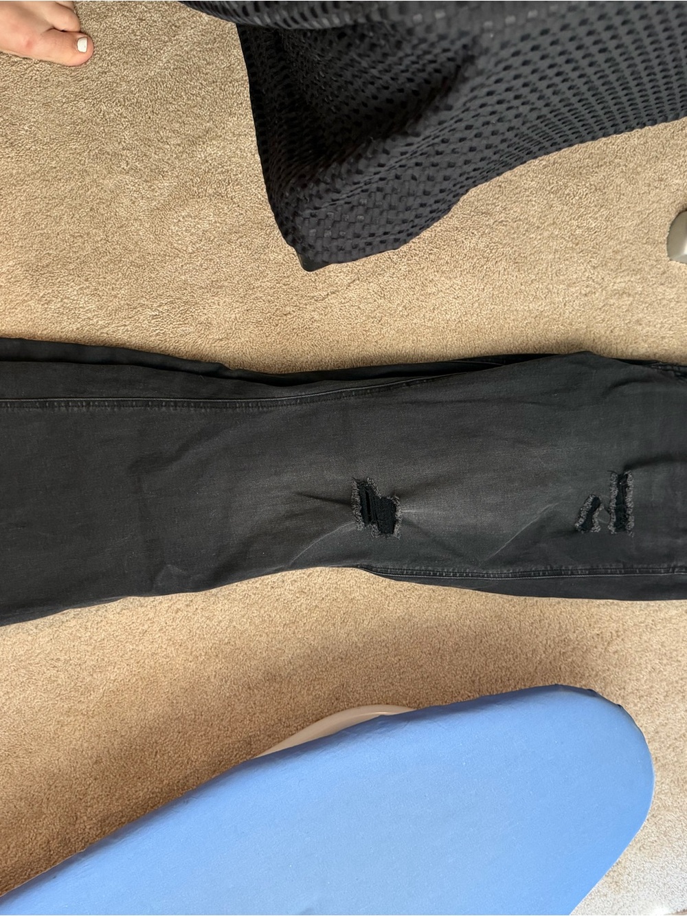 Maurices Black Wide-Leg Distressed Jeans